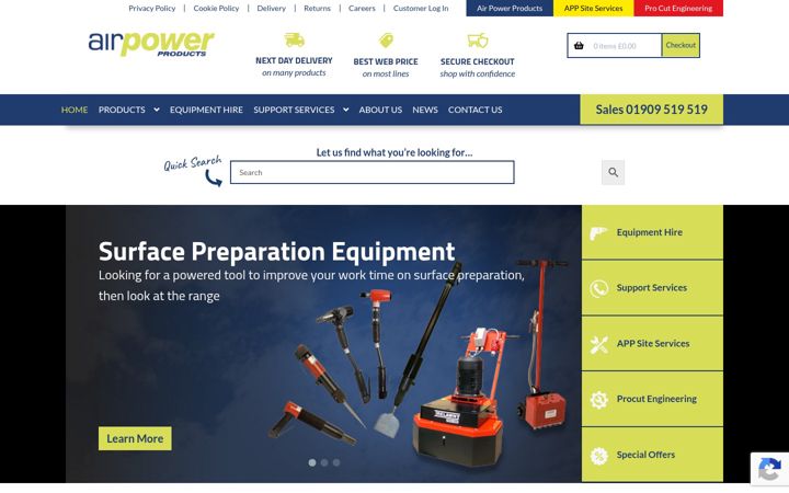 Screenshot of airpowerproducts.co.uk