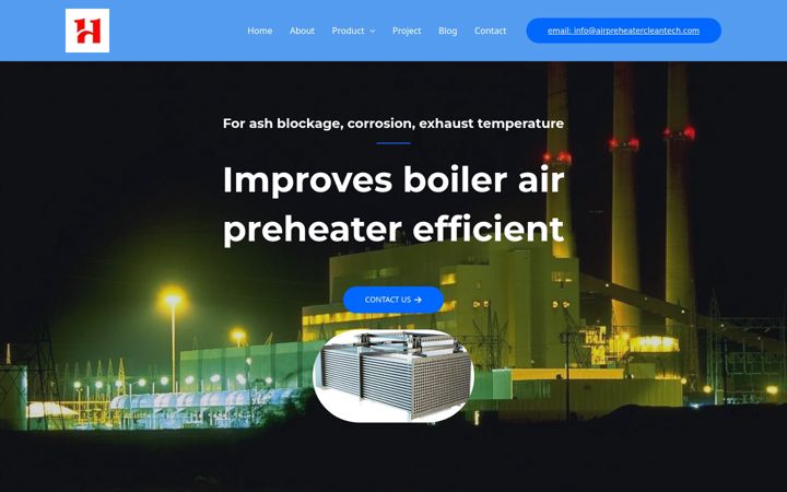 Screenshot di airpreheatercleantech.com