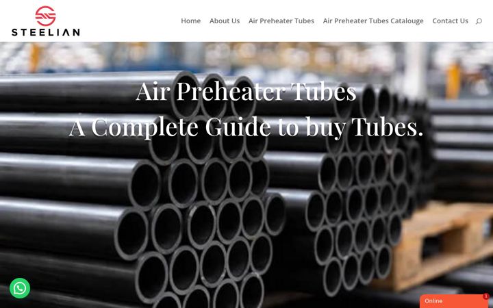 Screenshot di airpreheatertubes.com