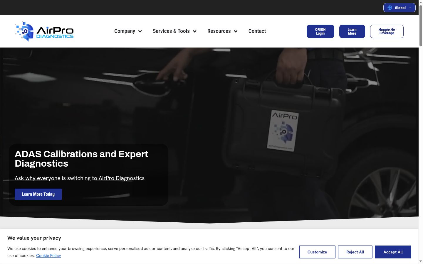 Screenshot del banner di consenso mostrato prima di qualsiasi interazione