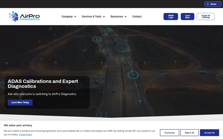 Screenshot of airprodiagnostics.com