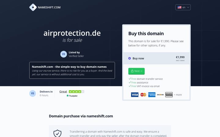 Screenshot of airprotection.de