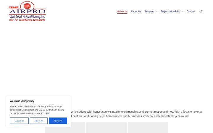Screenshot di airprowestcoast.com