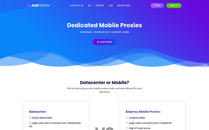 Screenshot of airproxy.io