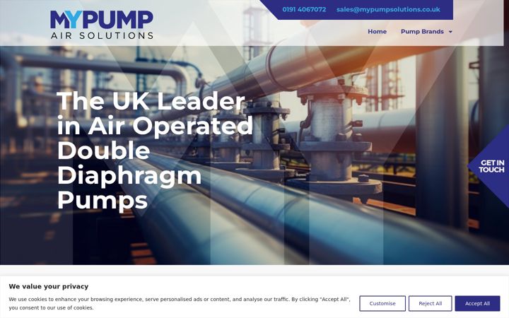 Ekrano kopija airpumpsolutions.co.uk