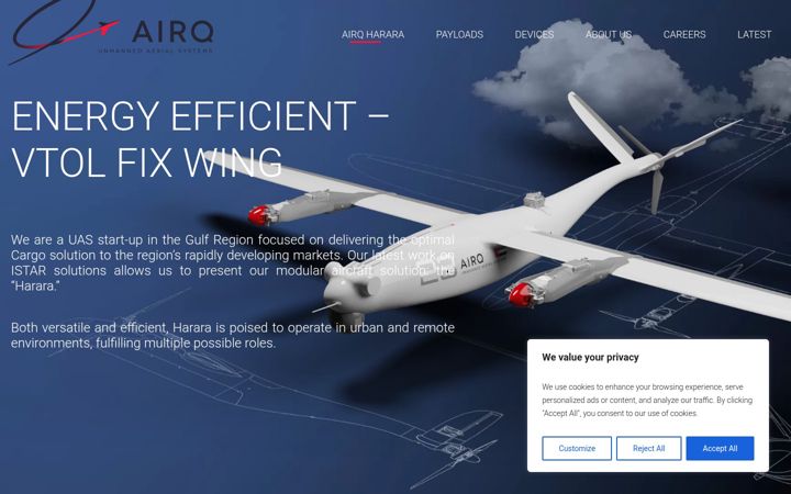 Snimka zaslona za airq-ad.com