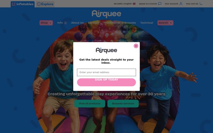 Screenshot of airquee.com