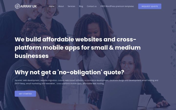 Screenshot of airrayuk.com