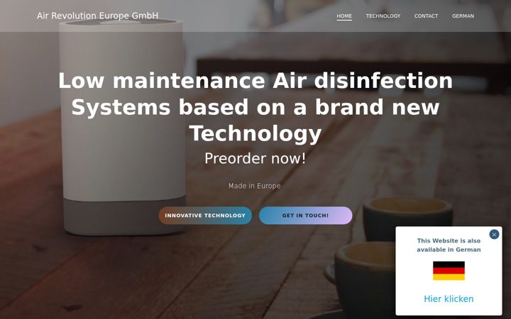 Posnetek zaslona airrevolution.eu