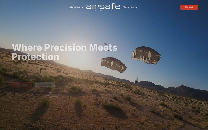 Screenshot stránky airsafe.se