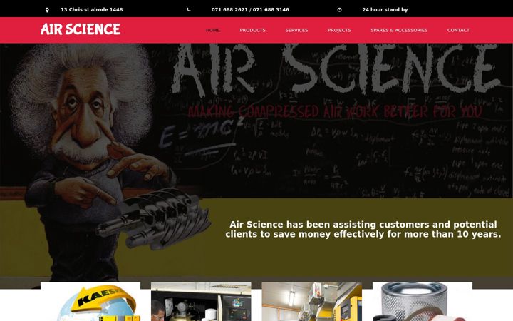 Екранна снимка на airscience.co.za