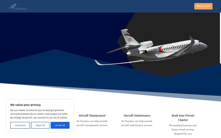 Screenshot of airscooters.co.uk