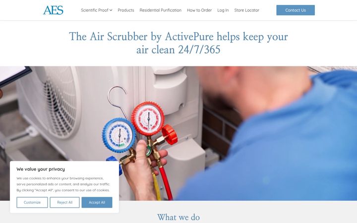 Screenshot of airscrubber.com