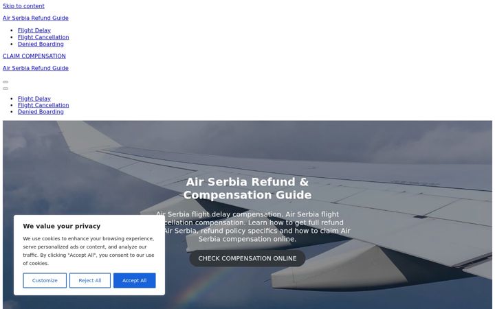 Screenshot of airserbiarefund.com