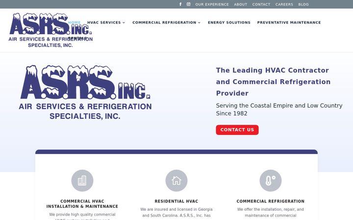 Snimka zaslona za airservicesrefrigeration.com