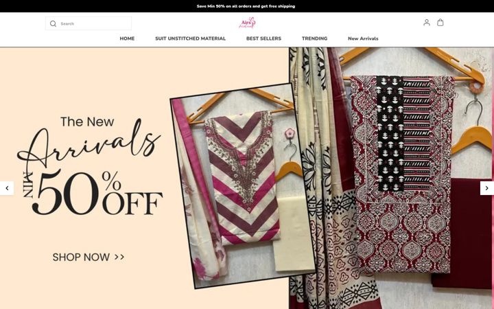 Screenshot di airsfashion.in