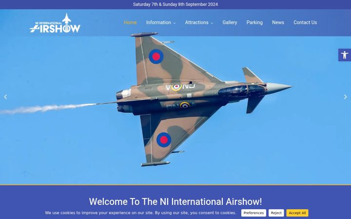 Screenshot of airshowni.com