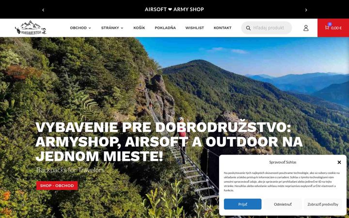 Ekrano kopija airsoftarmyshop.sk