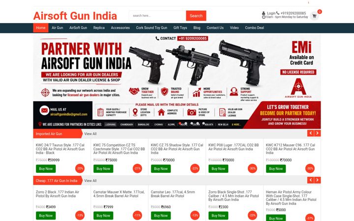 Screenshot of airsoftgunindia.com