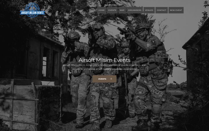 Screenshot of airsoftmilsimevents.com