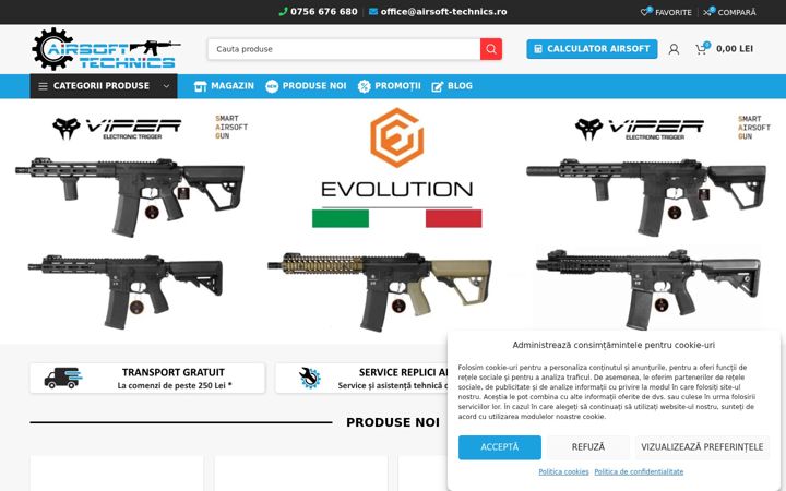 Screenshot of airsoftshop.ro