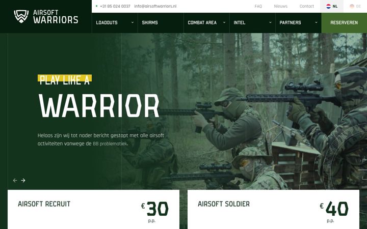 Screenshot of airsoftwarriors.nl