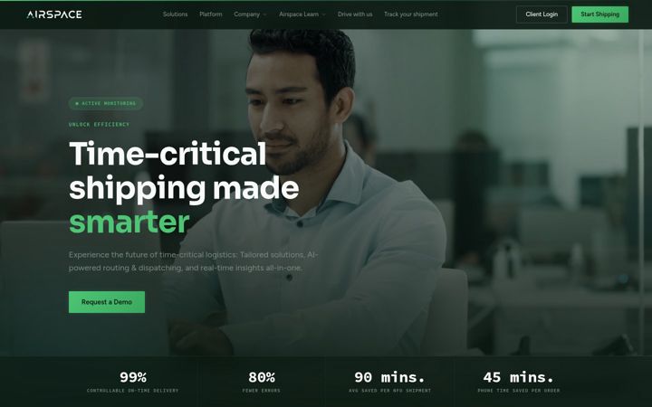 Screenshot of airspace.com