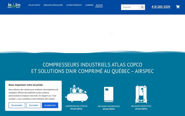 Screenshot of airspec.ca