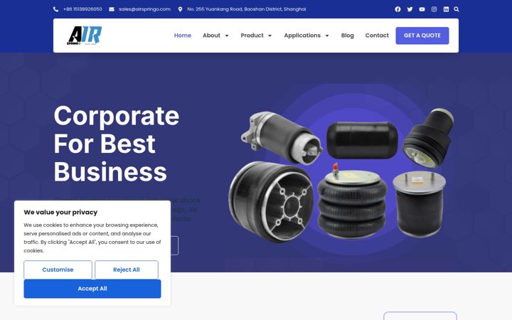 Screenshot of airspringo.com