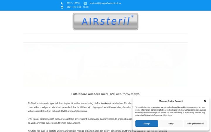 Screenshot of airsteril.se
