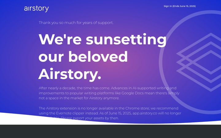 Screenshot of airstory.co