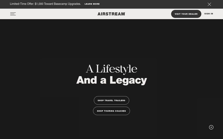 Screenshot of airstream.com