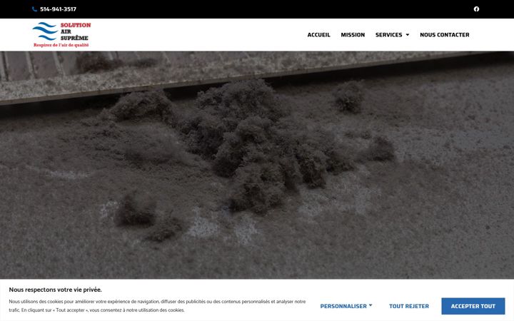 Screenshot of airsupreme.ca