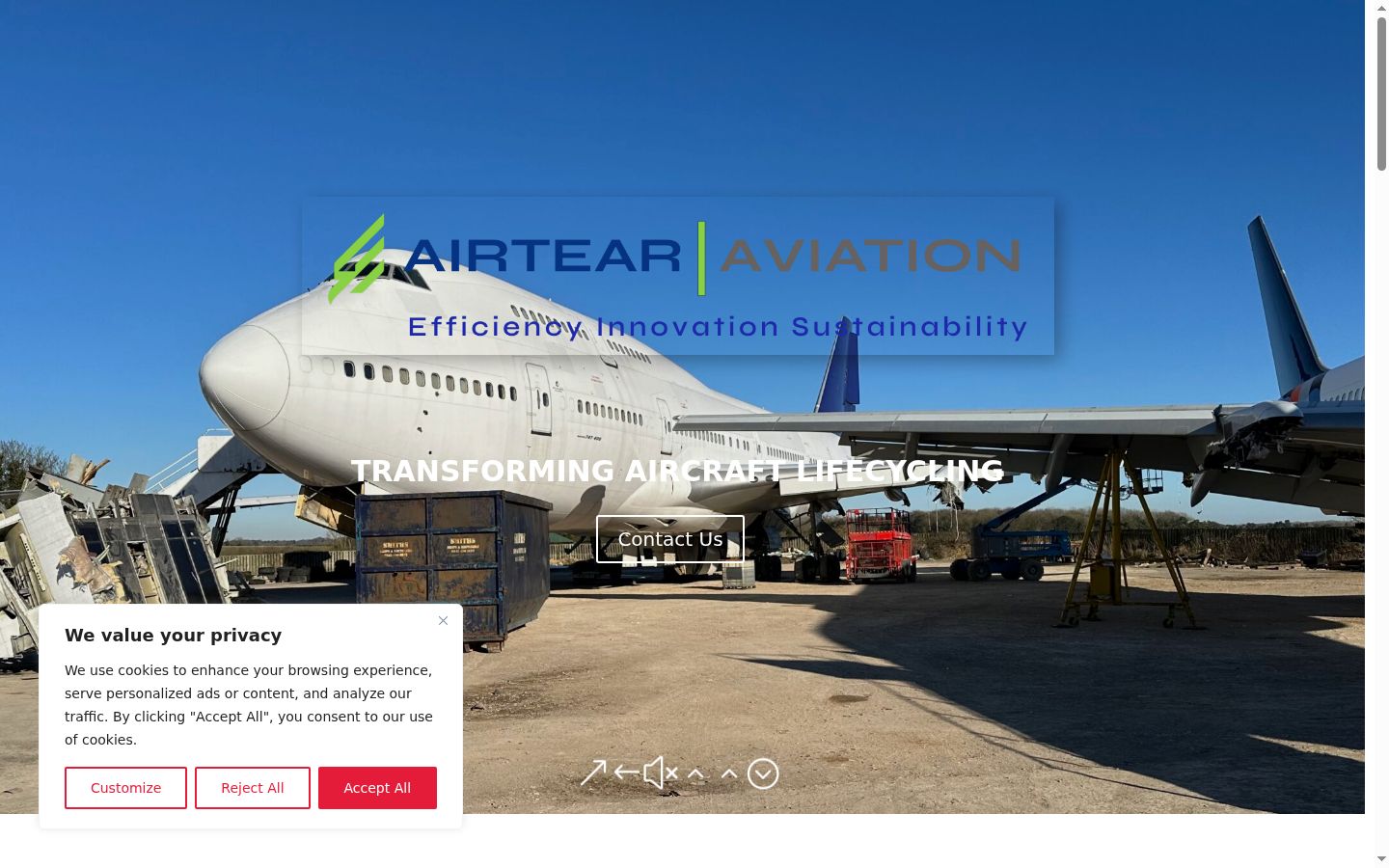 Screenshot of the consent banner shown before any interaction