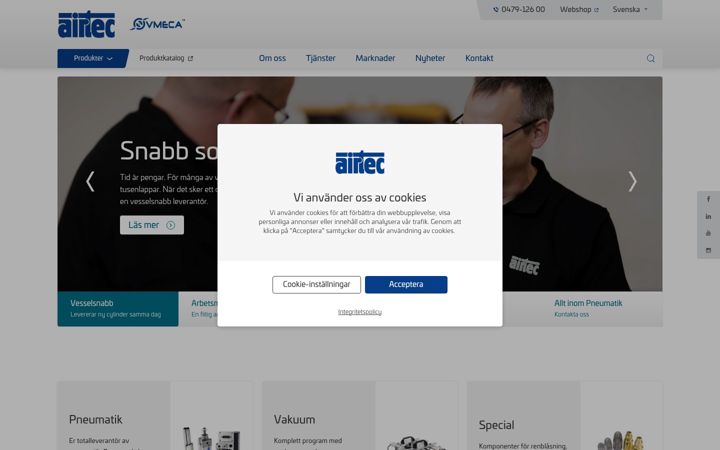 Captura de pantalla de airtec.se
