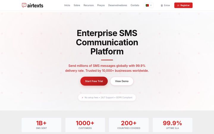 Screenshot of airtexts.com