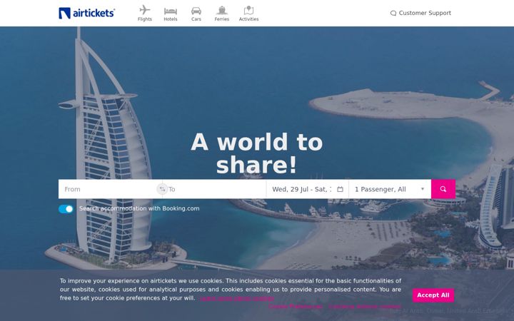 Screenshot of airtickets.com