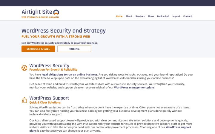 Screenshot of airtightsite.com