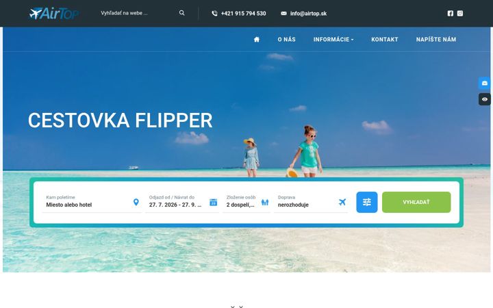 Skærmbillede af airtop.sk