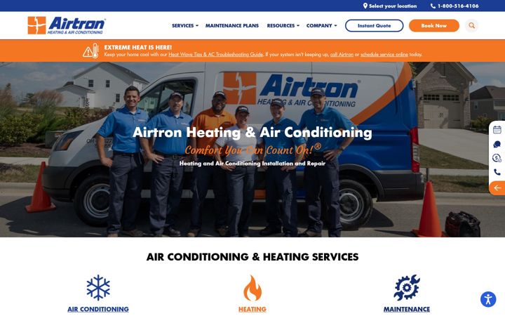 Screenshot of airtron.com