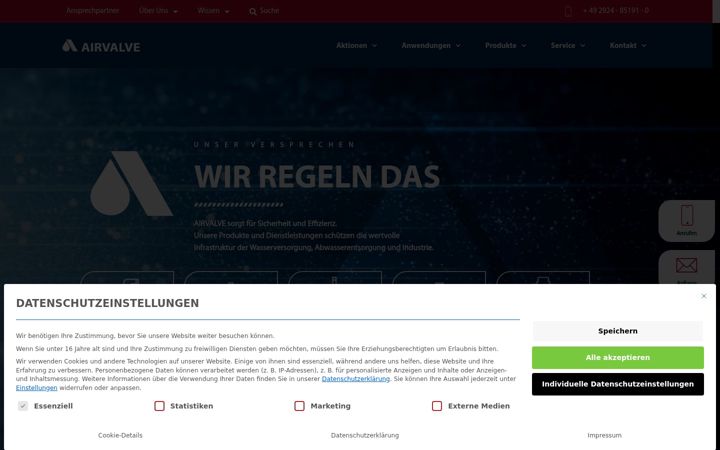 Screenshot of airvalve.de