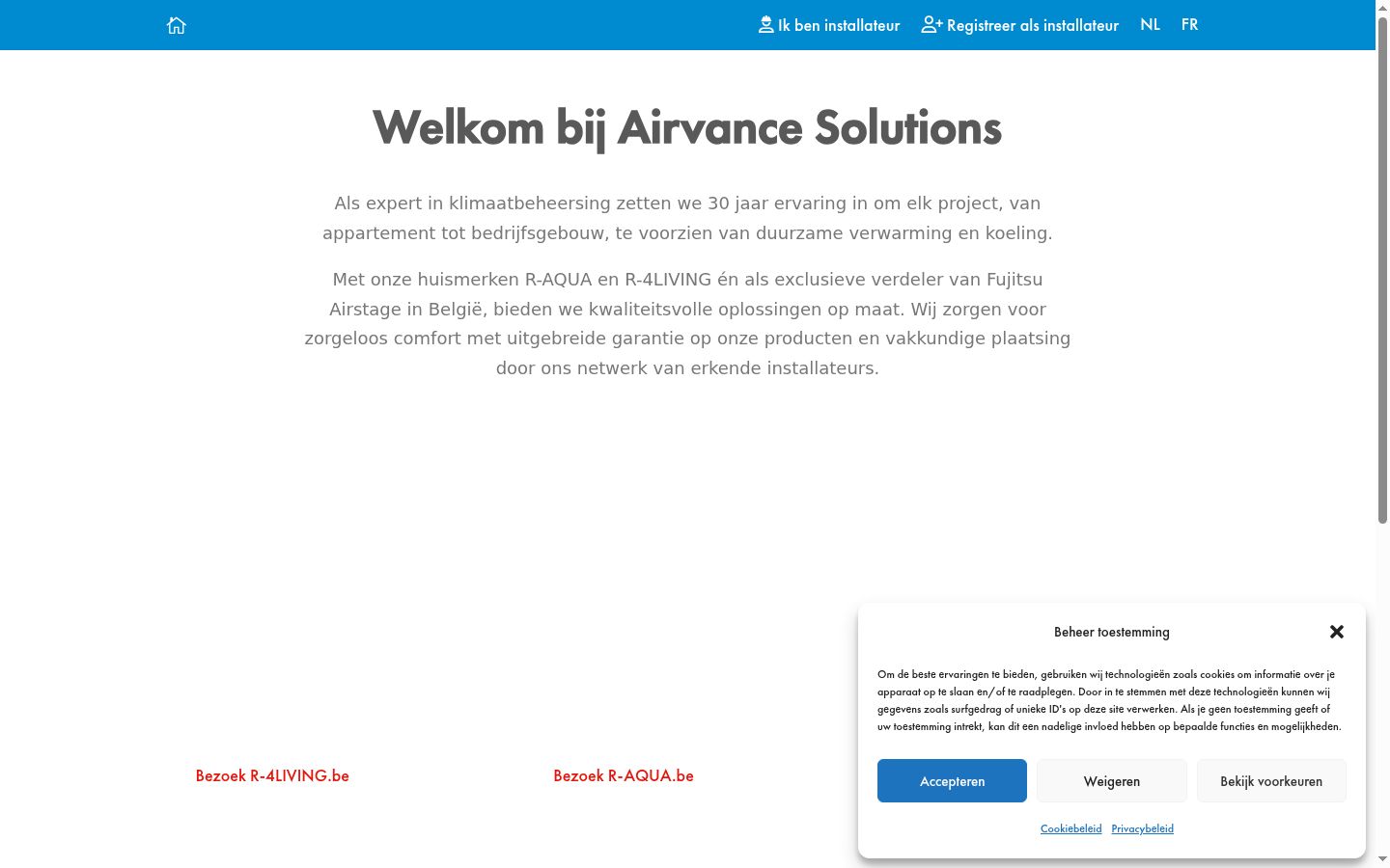 Screenshot tal-banner tal-kunsens muri qabel kwalunkwe interazzjoni
