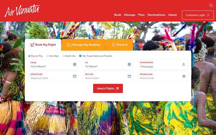 Screenshot of airvanuatu.com