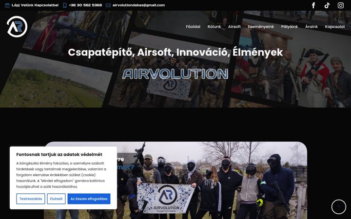 Capture d'écran de airvolution.hu