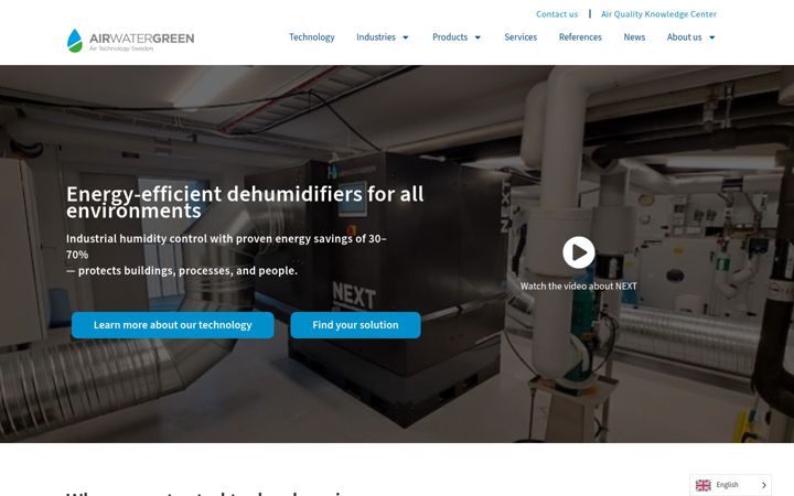 Screenshot of airwatergreen.se