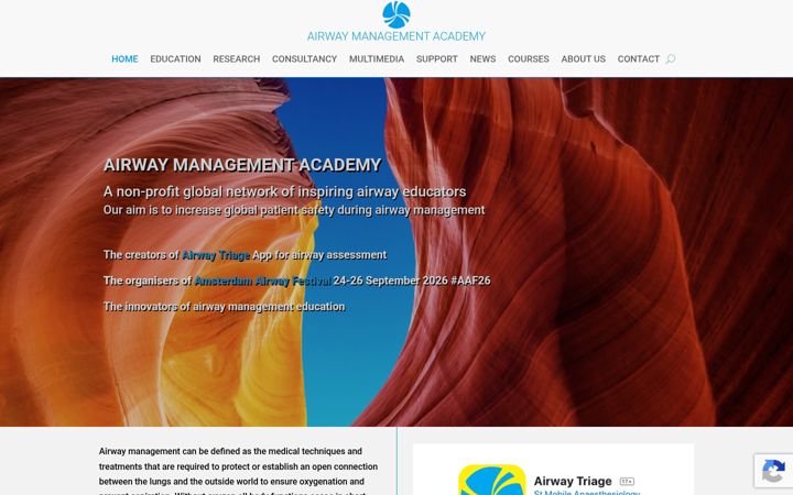 Skärmbild av airwaymanagementacademy.com
