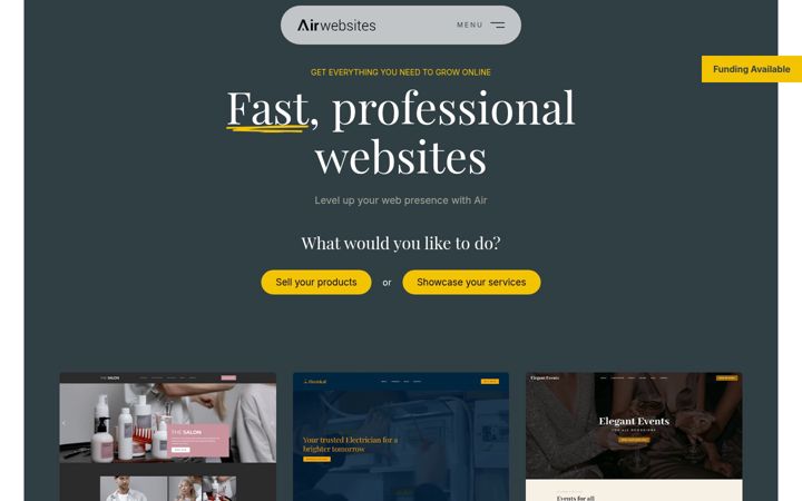 Screenshot of airwebsites.co.uk