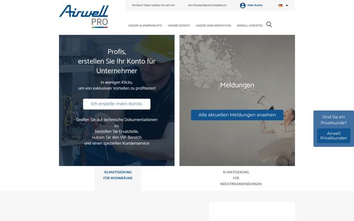Екранна снимка на airwell-pro.de