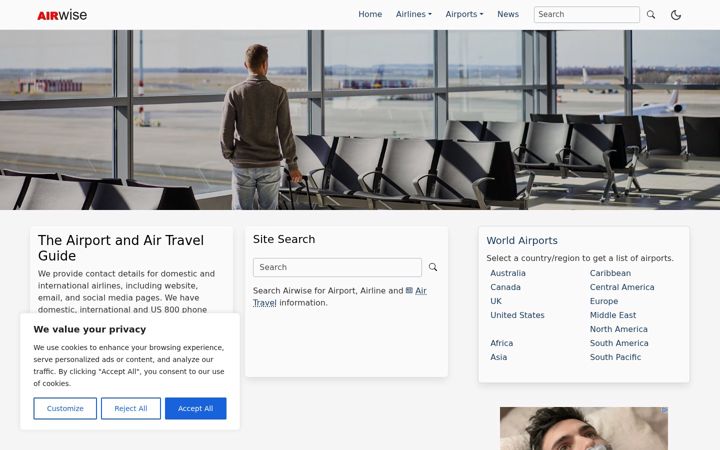Screenshot of airwise.com