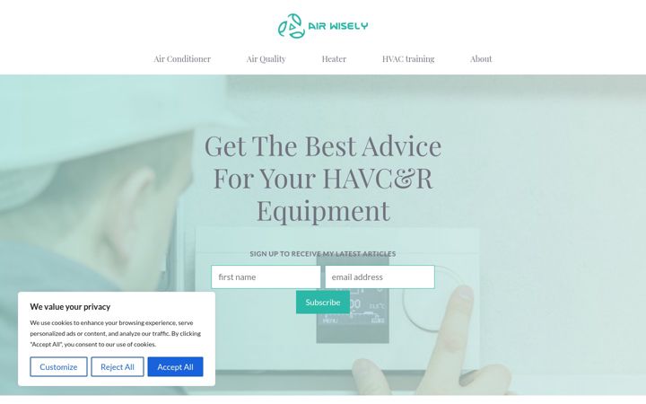 Screenshot of airwisely.com